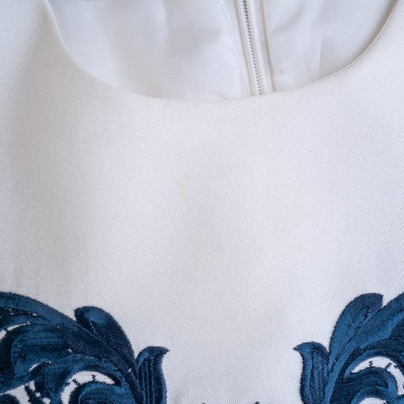 Stella McCartney White Silk Wool Mini Dress Embroidered Hearts - Picture 6 of 16